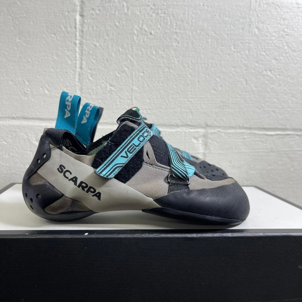 Scarpa Veloce Climbing Shoes Grey Maldive Hook & Loop Women's 6 US/4 UK